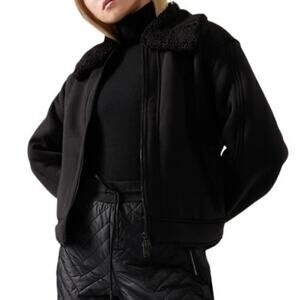 NWT Athleta Westbound Sherpa Jacket in Black Size Large